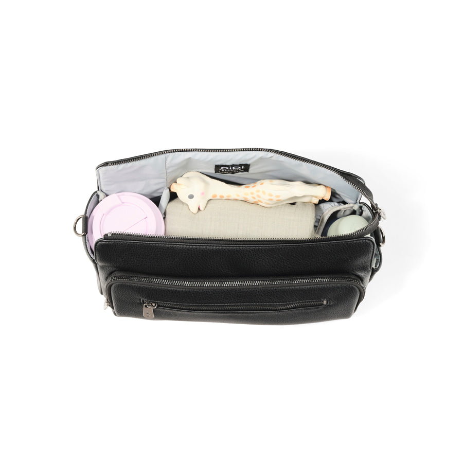 Multitasker Pram Caddy 2.0 - Black Vegan Leather