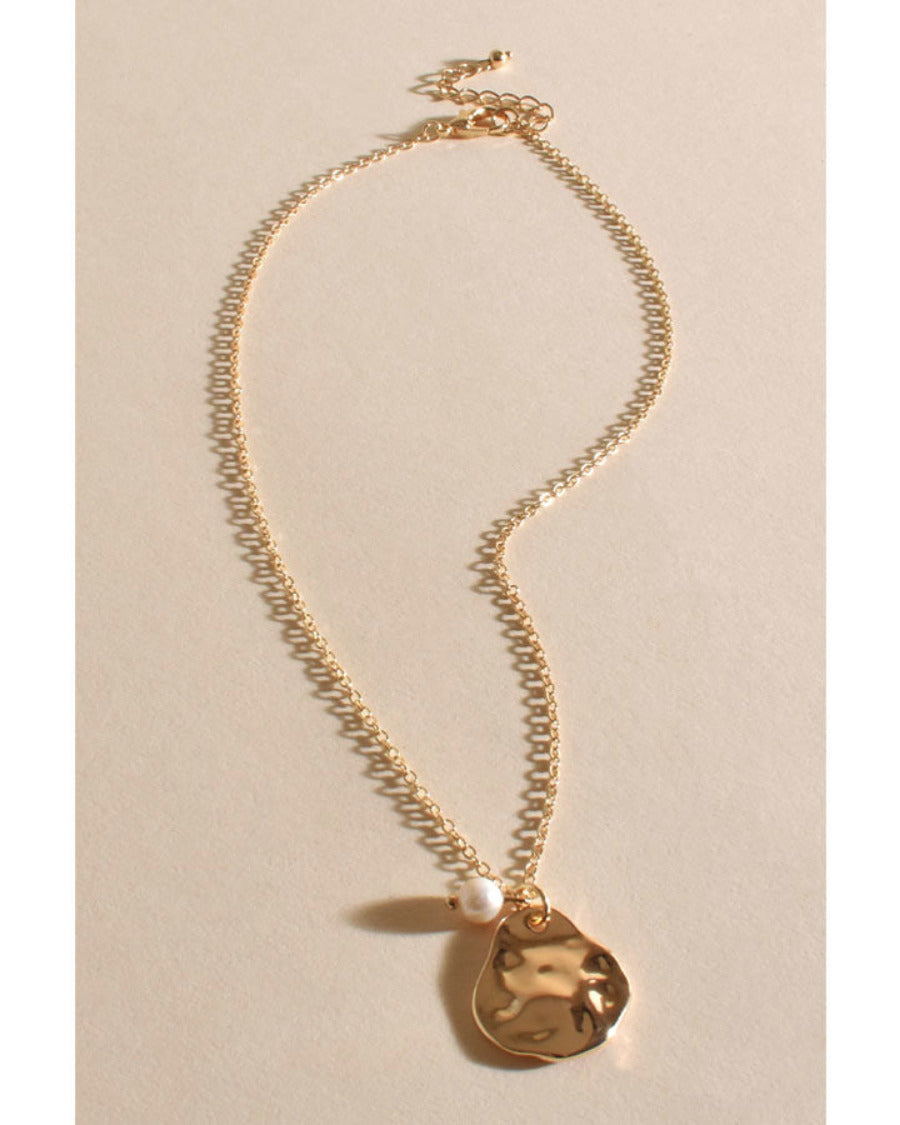 Pearl Cluster Pendant Necklace - Gold/Cream