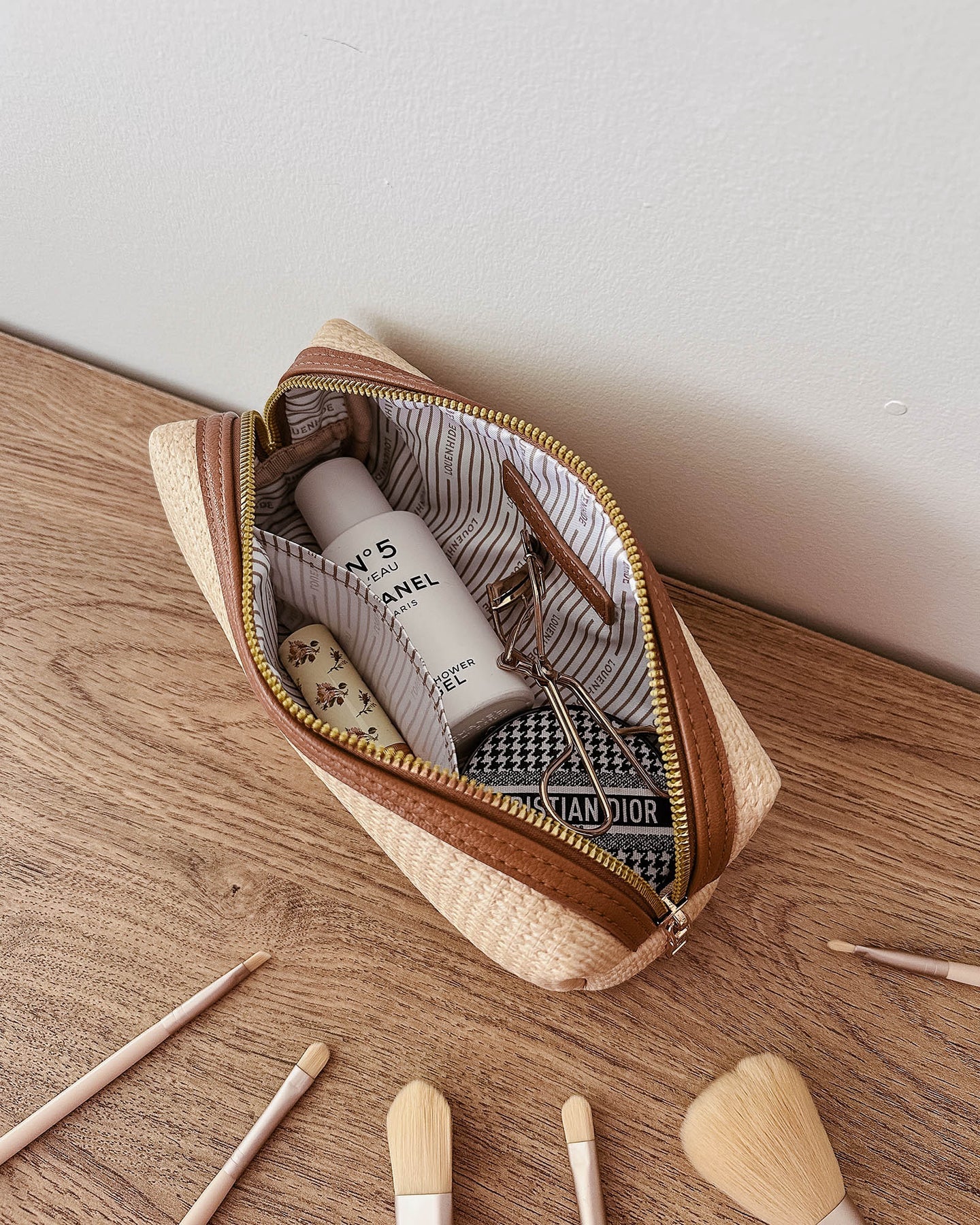 Brianna Makeup Bag - Tan