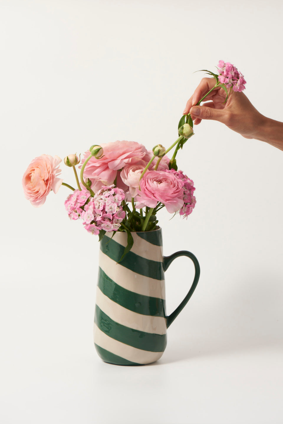 Cabana Stripe Jug - Green