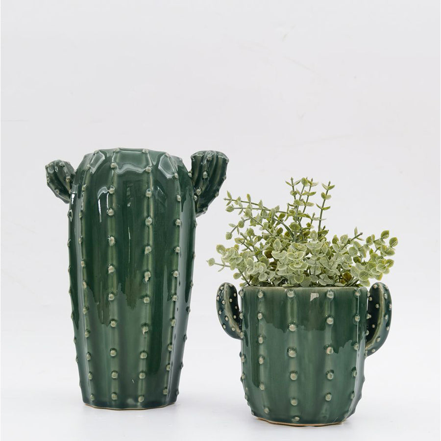 Cactus Planter - Green 16cm
