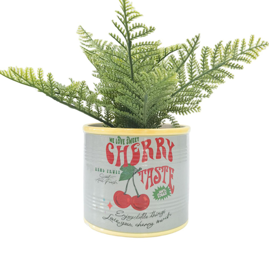Cherry Taste Can Planter - Sage 12cm