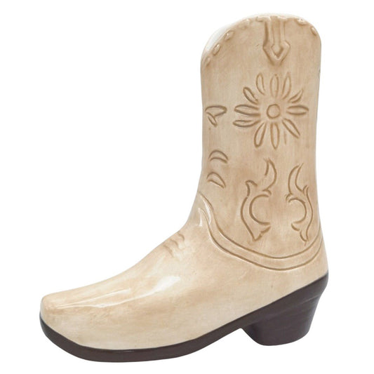 Cowgirl Boot Vase - Tan 19cm