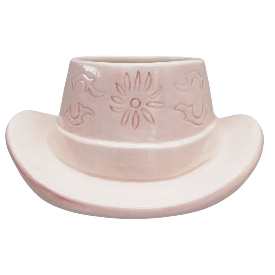 Cowboy Hat Planter - Pink 20cm