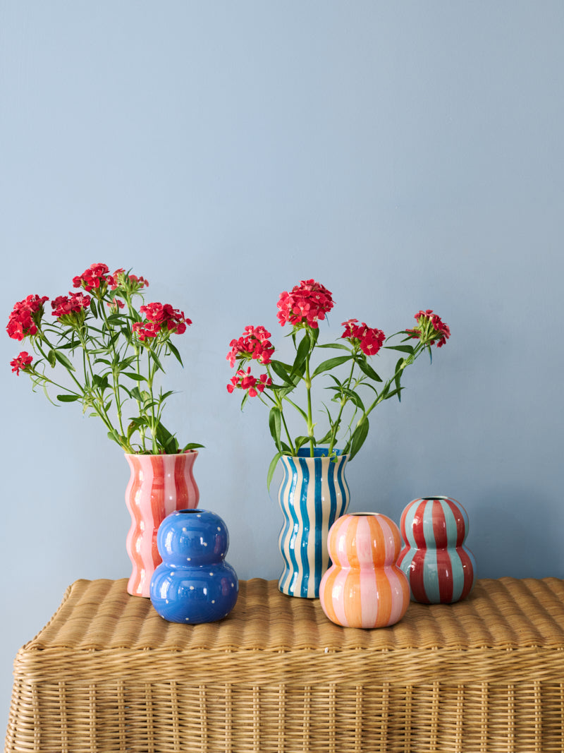 Fonda Vase - Navy Dotty
