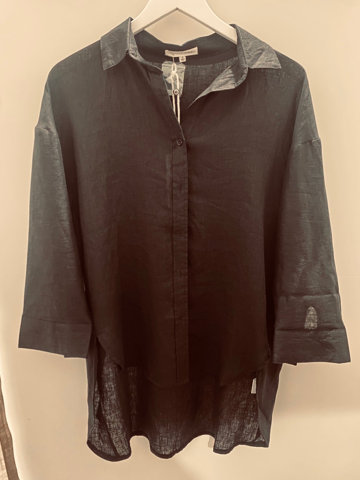 Boyfriend Linen Shirt - Black