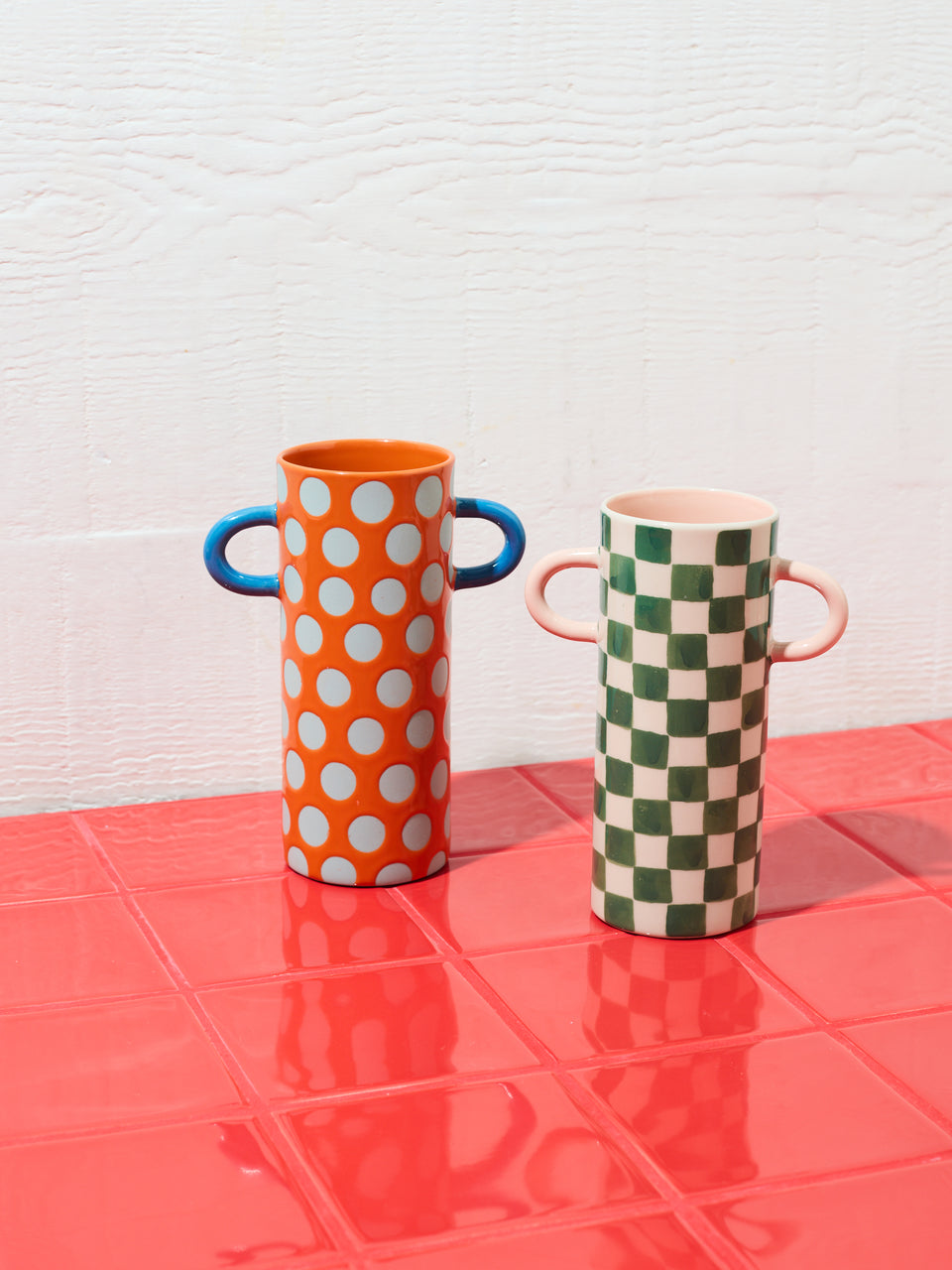 Griffe Bud Vase - Green Check