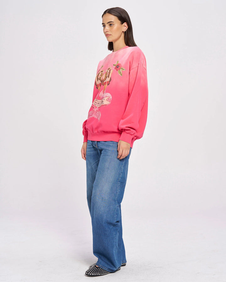 Mermaid La Sirene Crew Neck - Rose Red Sun Fade