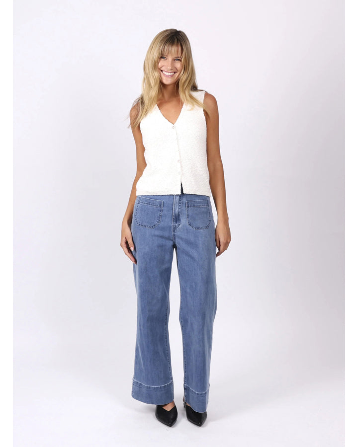 Milan Wide Leg Stretch Jean - Blue