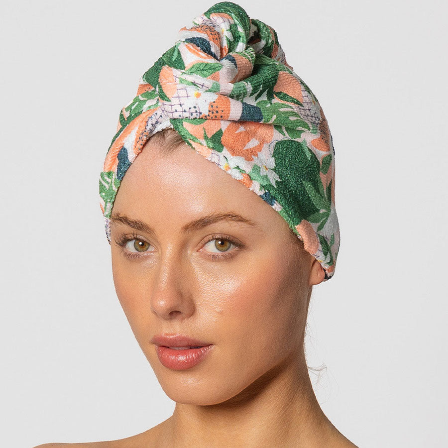 Riva Hair Towel Wrap - Peach Bellini