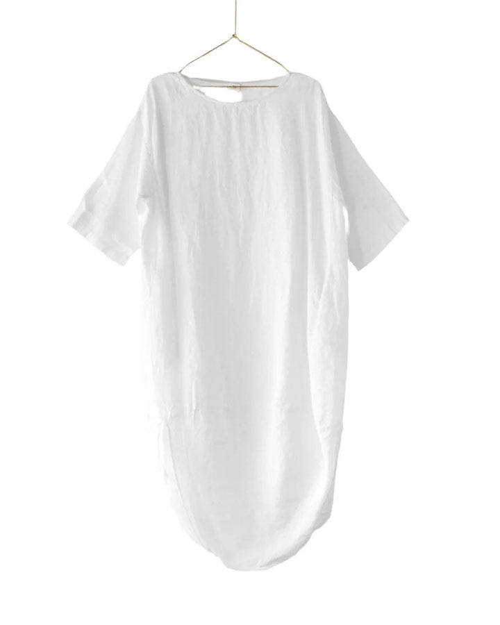 Scallop Linen Dress - White Sundream Trading Scallop Linen Dress - White Sundream Trading
