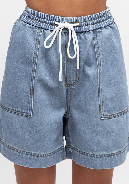 Mirage Denim Shorts - Light Blue