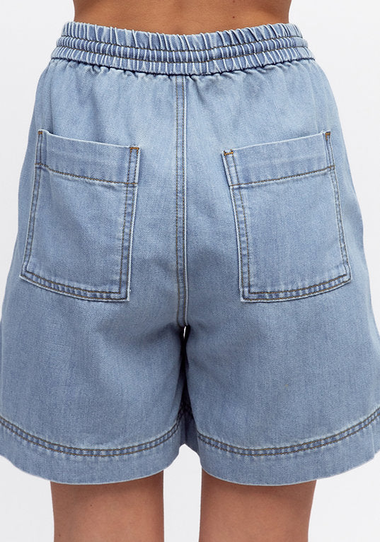 Mirage Denim Shorts - Light Blue