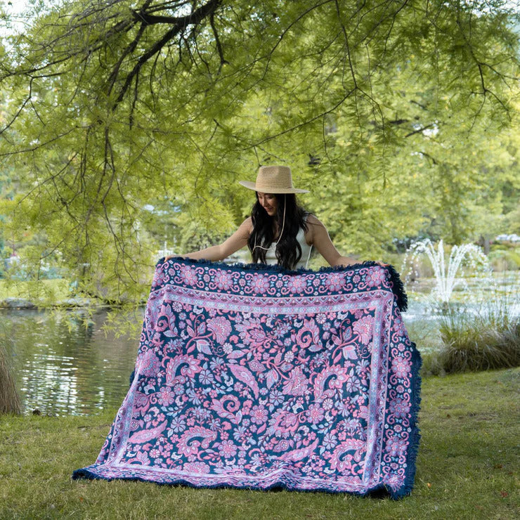 Woven Picnic Rug - Midnight