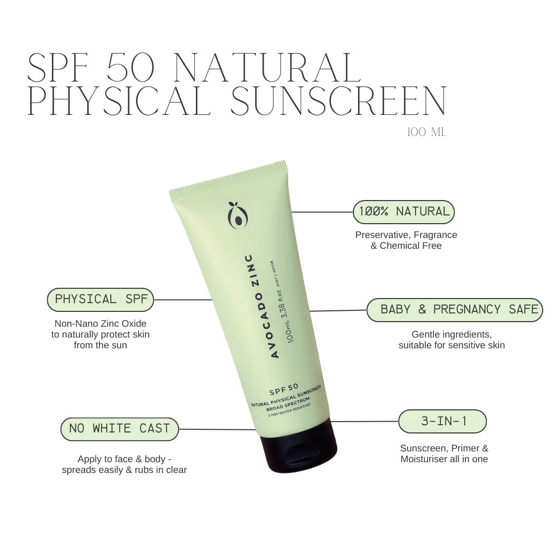 SPF 50+ Natural Physical Sunscreen 100mL