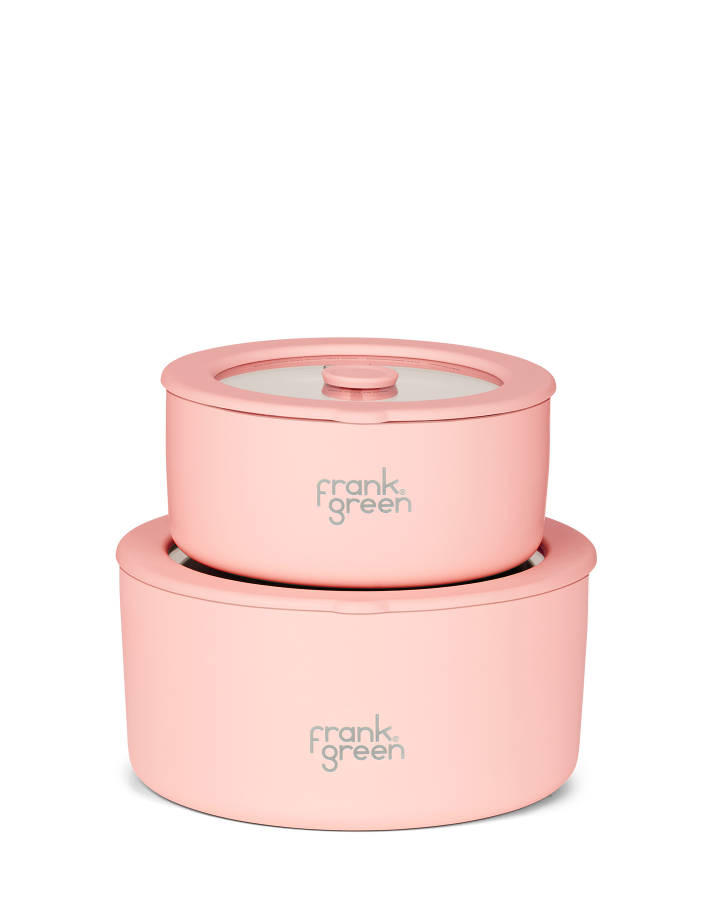 Stainless Steel Bowls With Glass Lids (2 pack) - Blushed