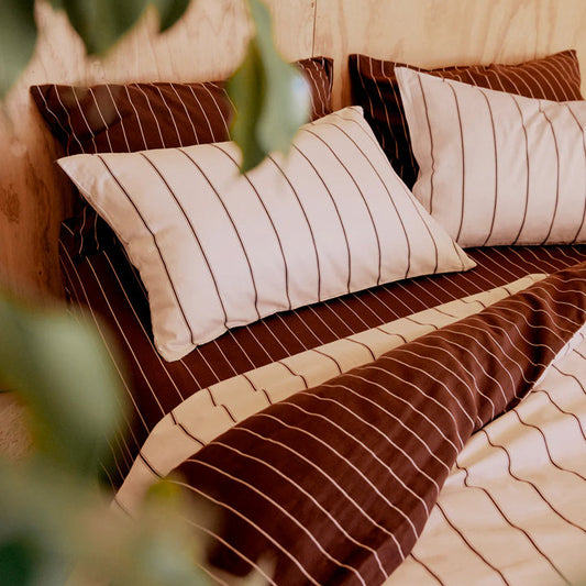 Double Quilt Cover - Vanilla/Mahogany