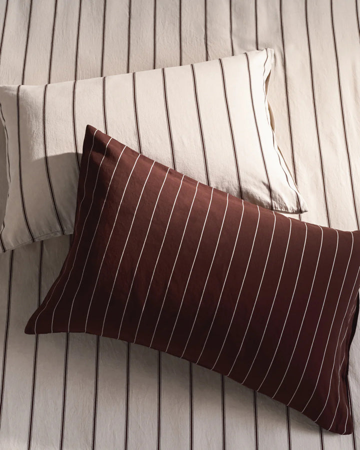 King Quilt Cover - Vanilla/Mahogany