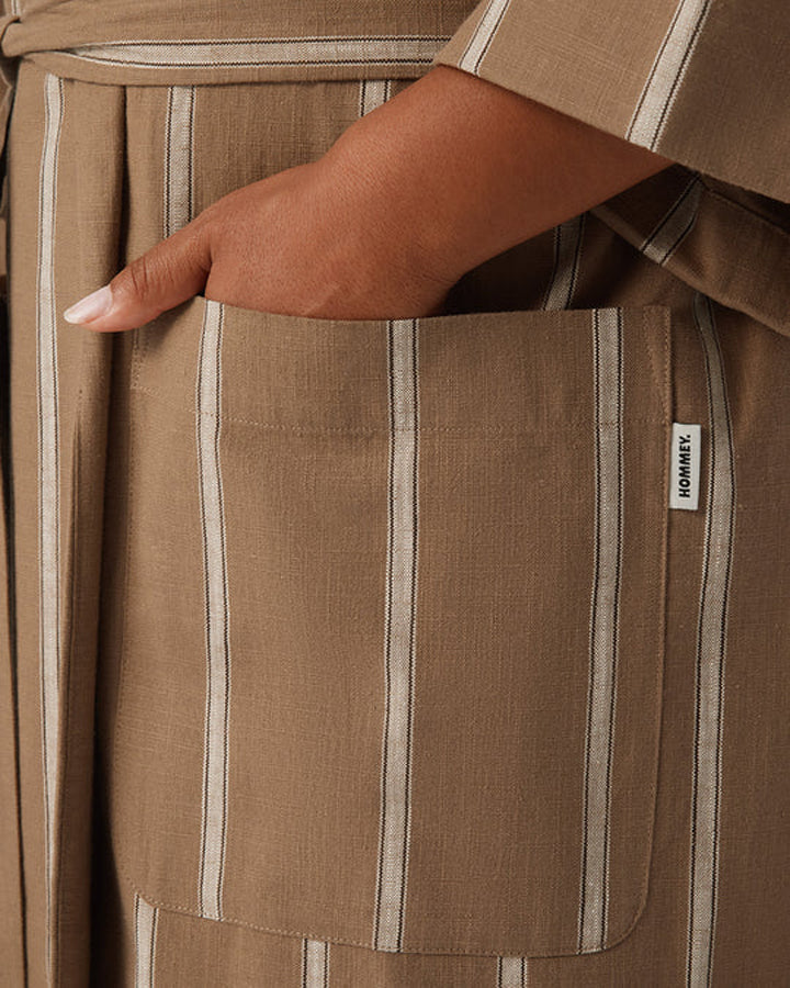 Cotton Ramie Robe - Hazlenut