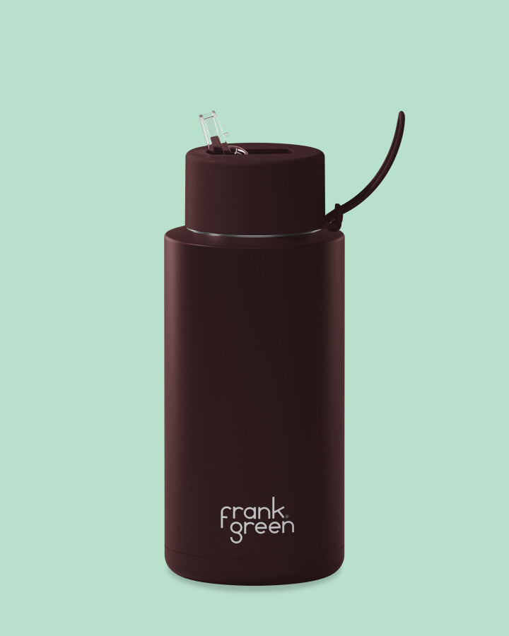 34oz Reusable Bottle (straw) - Chocolate