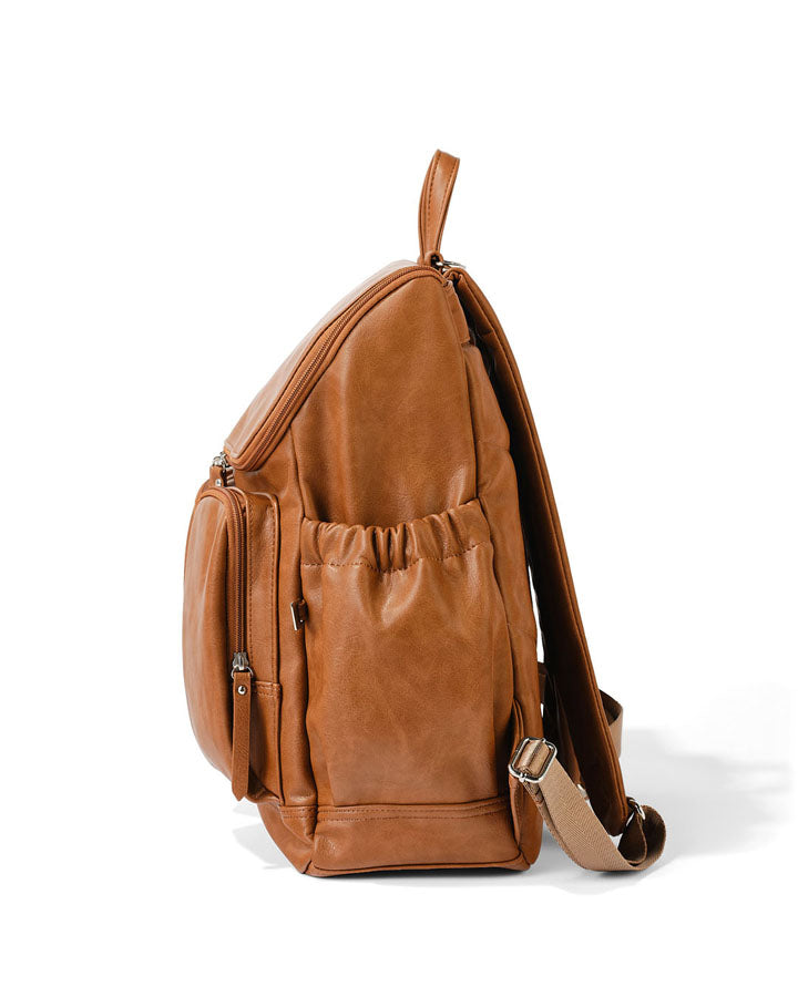 Signature Nappy Backpack - Tan Vegan Leather