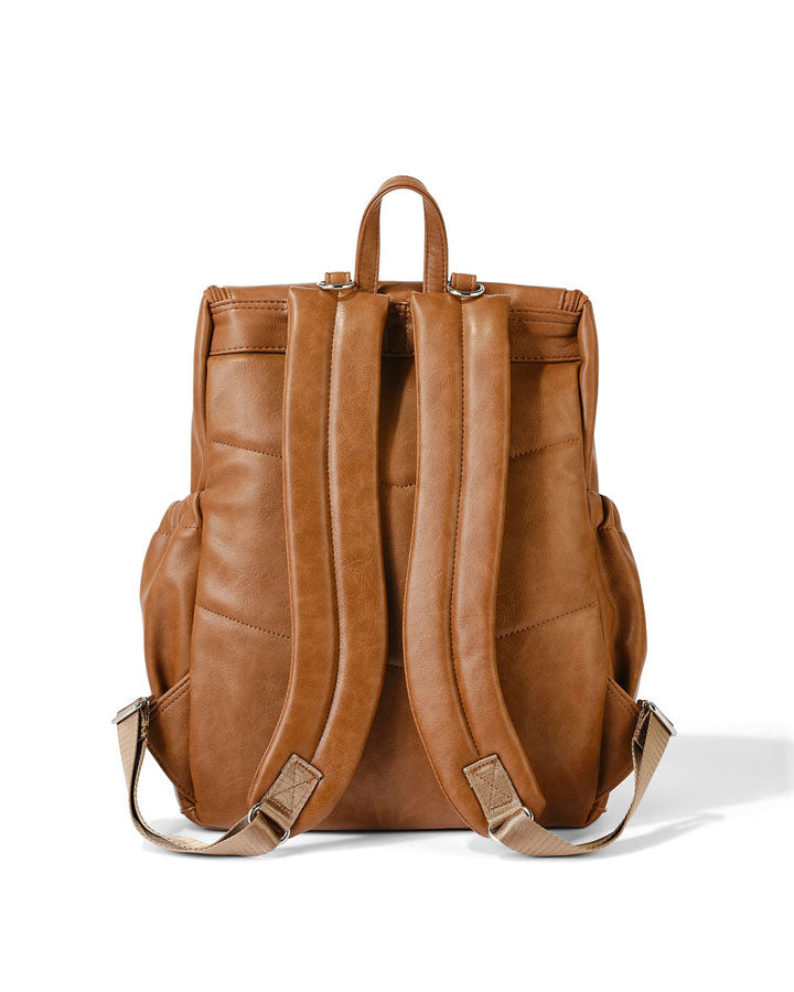 Signature Nappy Backpack - Tan Vegan Leather