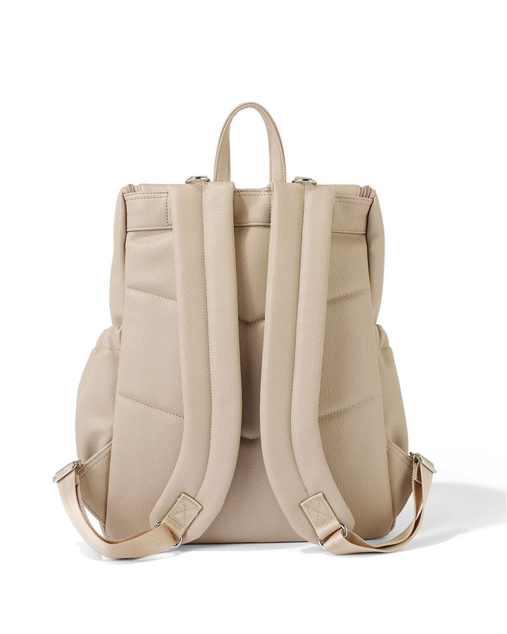 Signature Nappy Backpack - Oat Dimple Vegan Leather