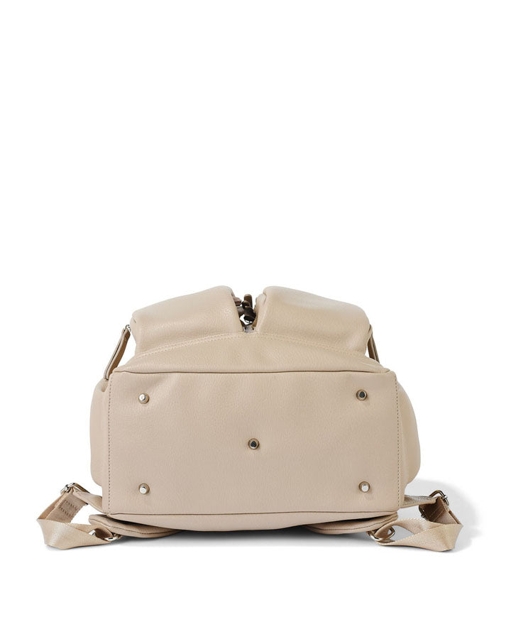 Signature Nappy Backpack - Oat Dimple Vegan Leather