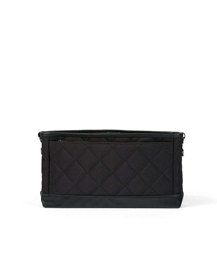 Stroller Organiser/Pram Caddy - Black Diamond Quilt