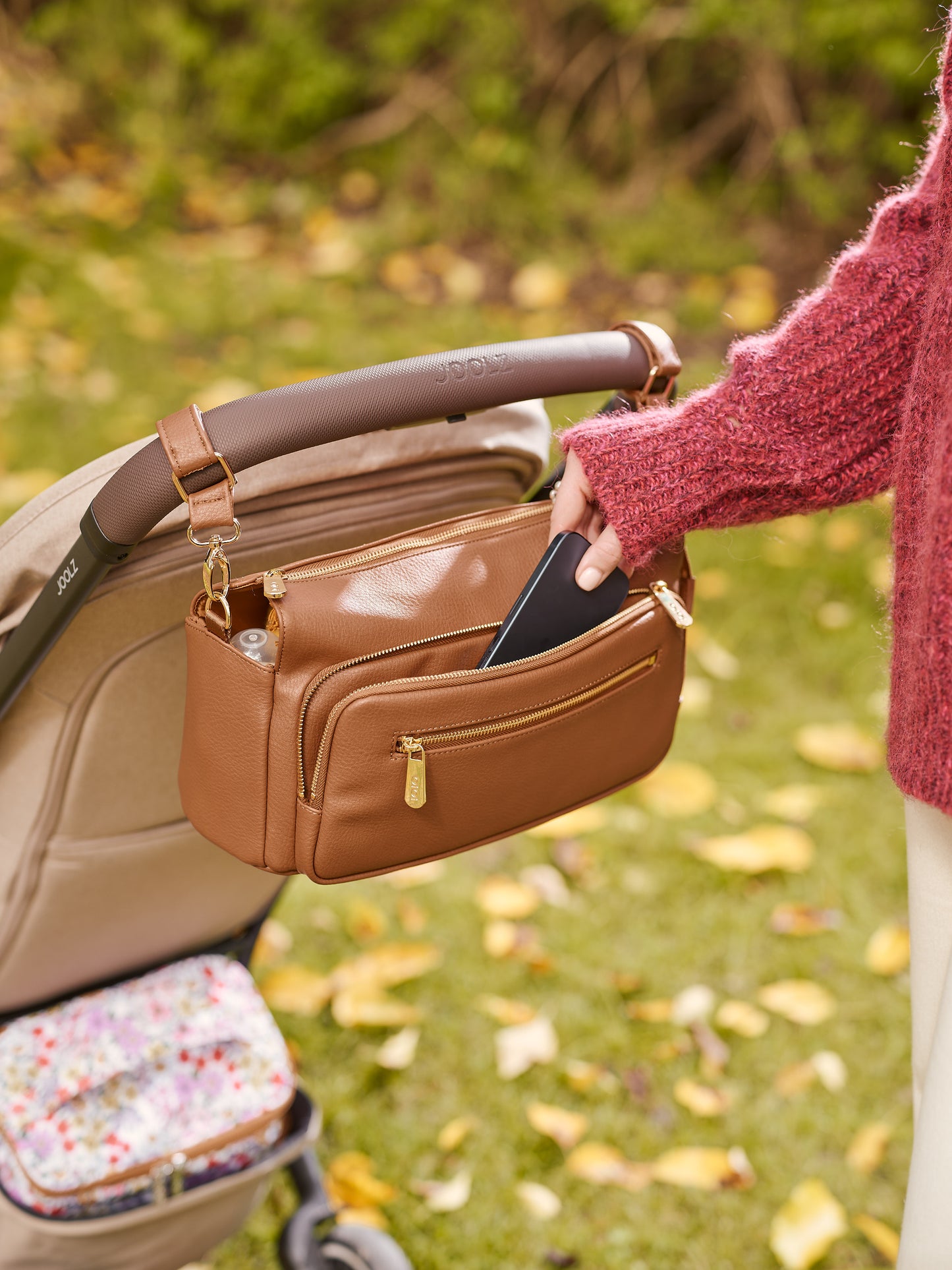 Multitasker Pram Caddy - Chestnut Brown