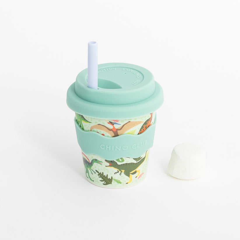 Babychino Cup 4oz - Green Dino