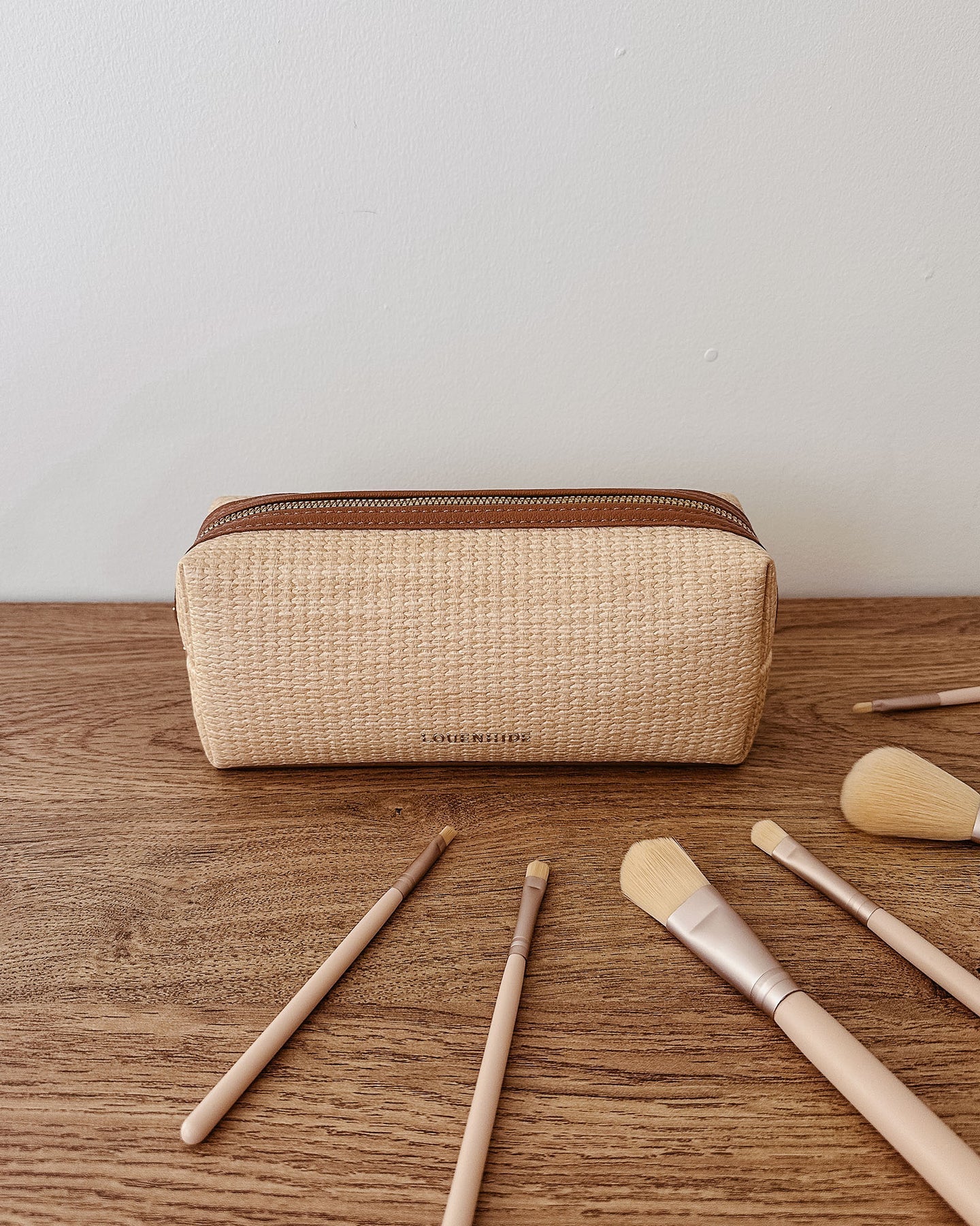 Brianna Makeup Bag - Tan