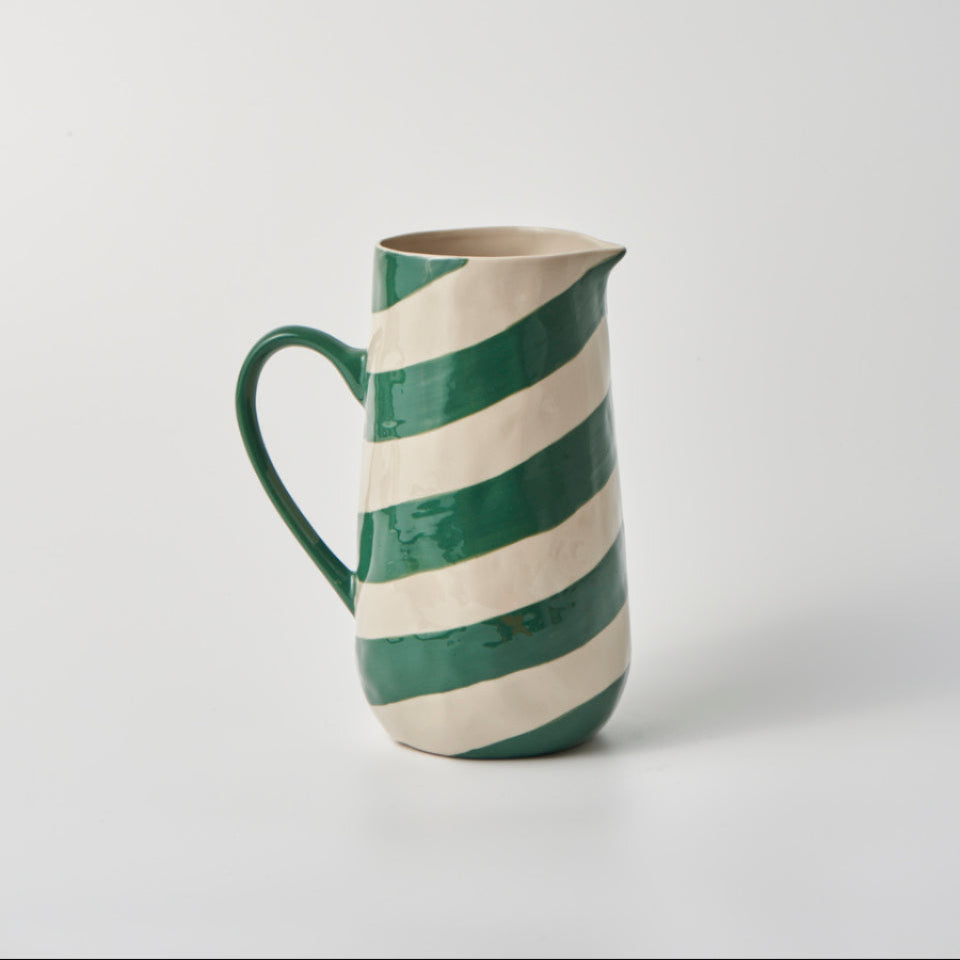 Cabana Stripe Jug - Green