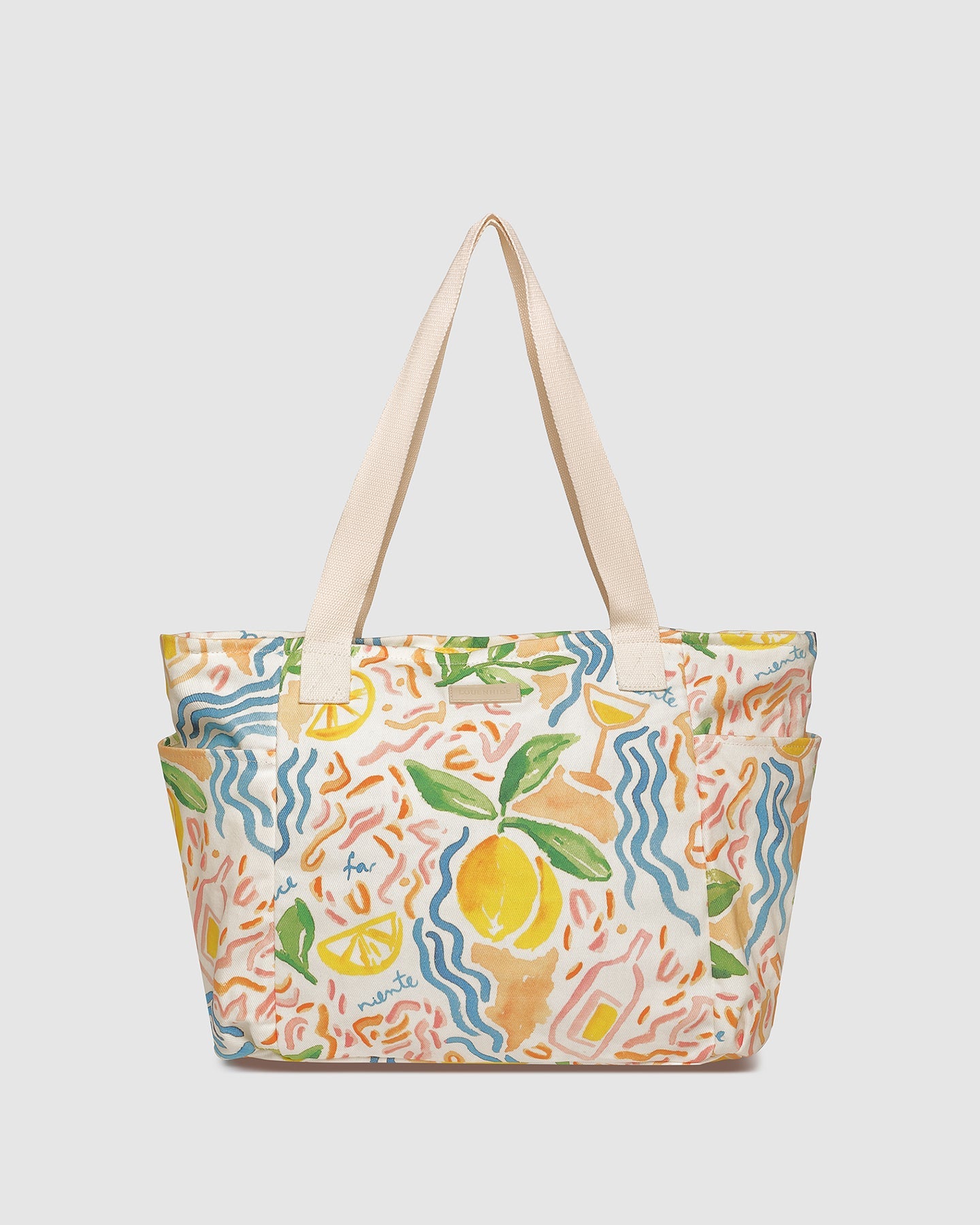 Charlotte Canvas Tote Bag - Lemon Print