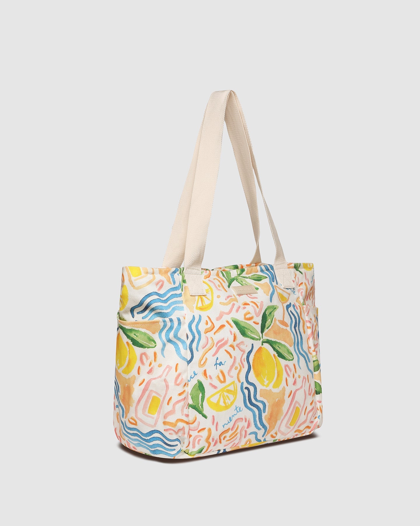 Charlotte Canvas Tote Bag - Lemon Print