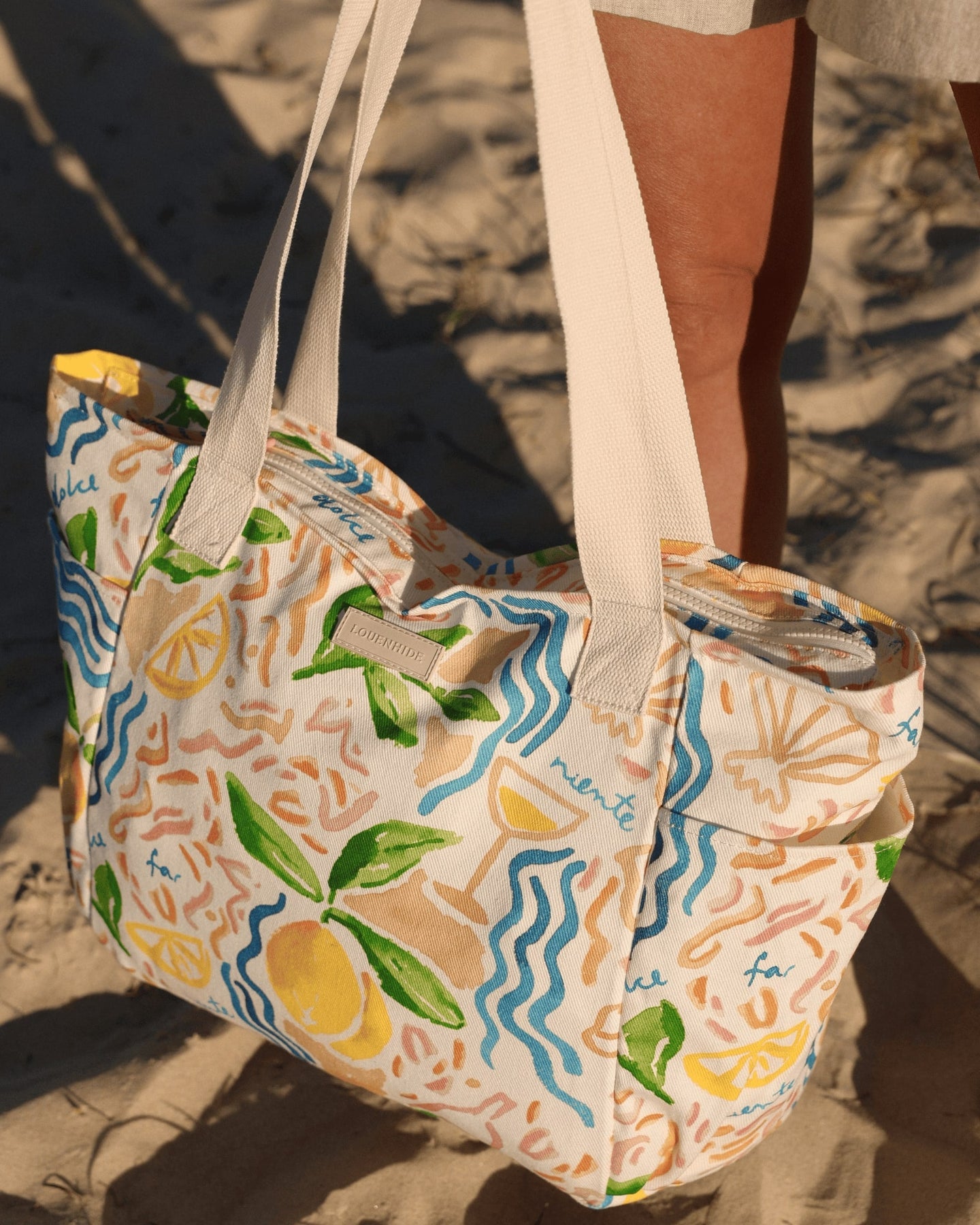 Charlotte Canvas Tote Bag - Lemon Print