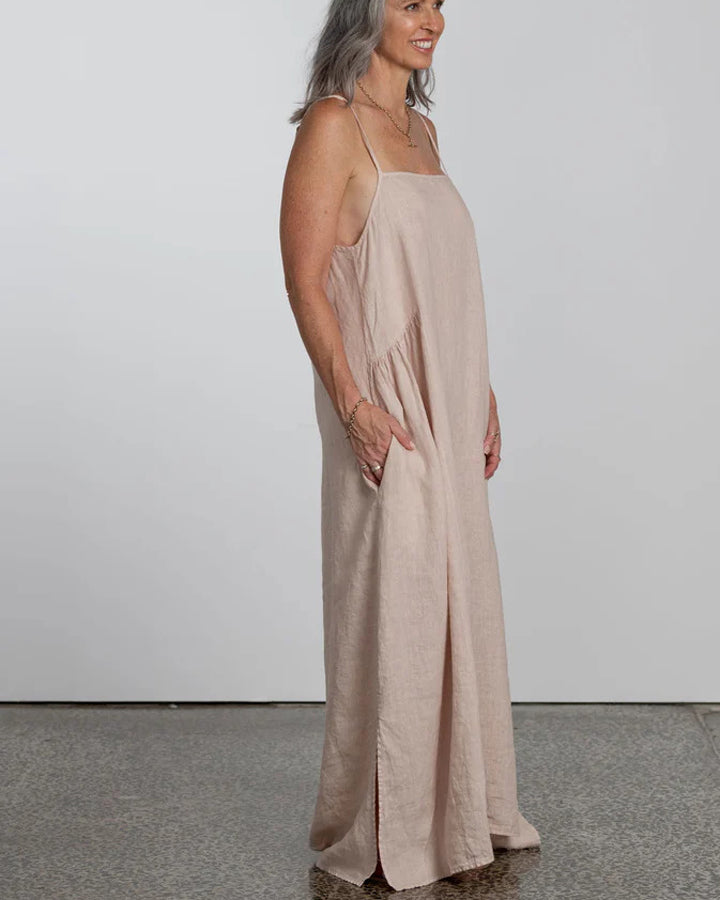 Claudette Linen Maxi Dress - Ocre