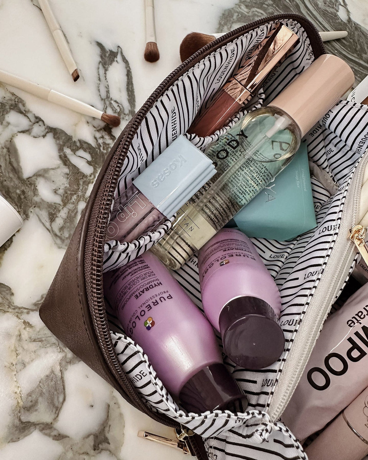 Ellis Makeup Bag - Chocolate