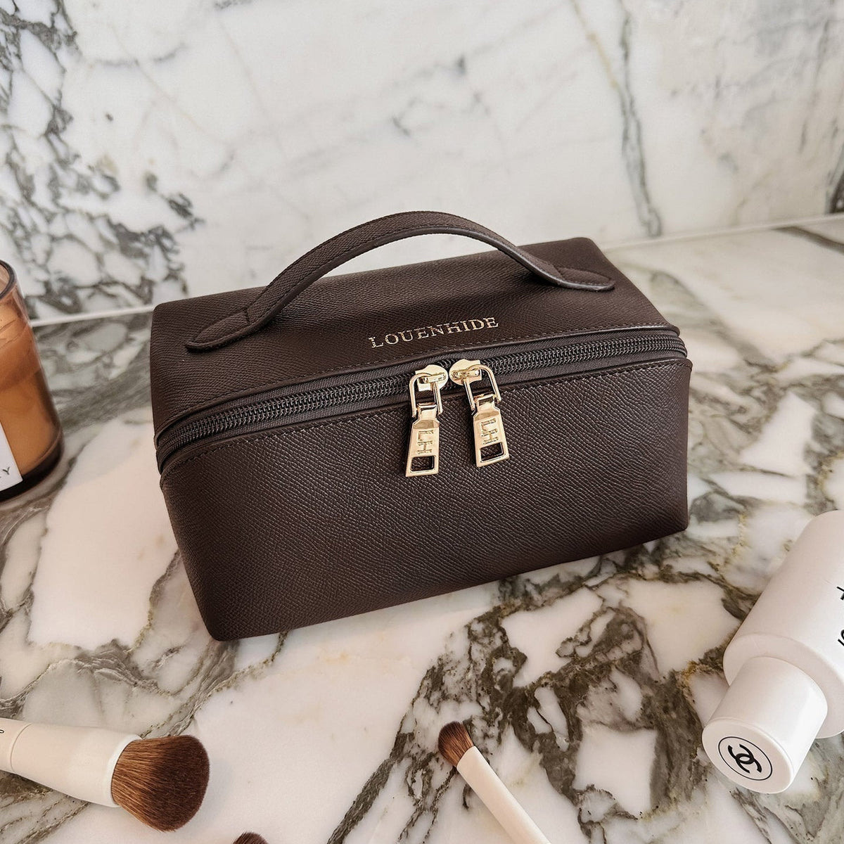 Ellis Makeup Bag - Chocolate