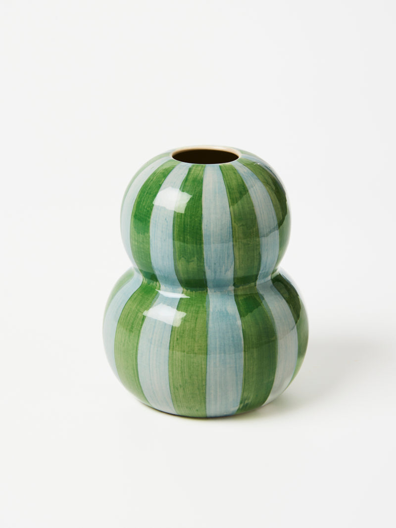 Fonda Vase - Green Blue Stripe