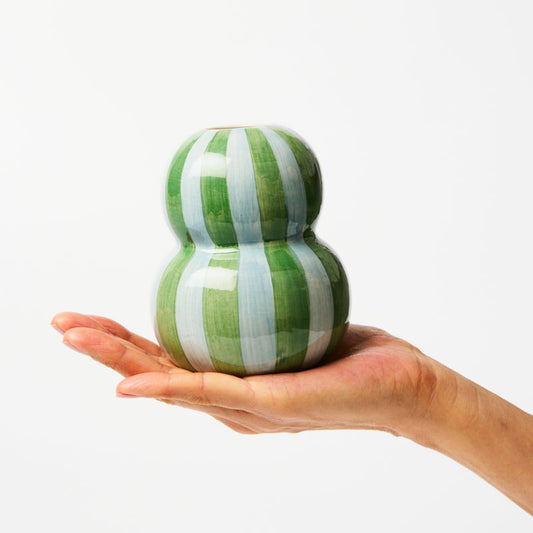 Fonda Vase - Green Blue Stripe