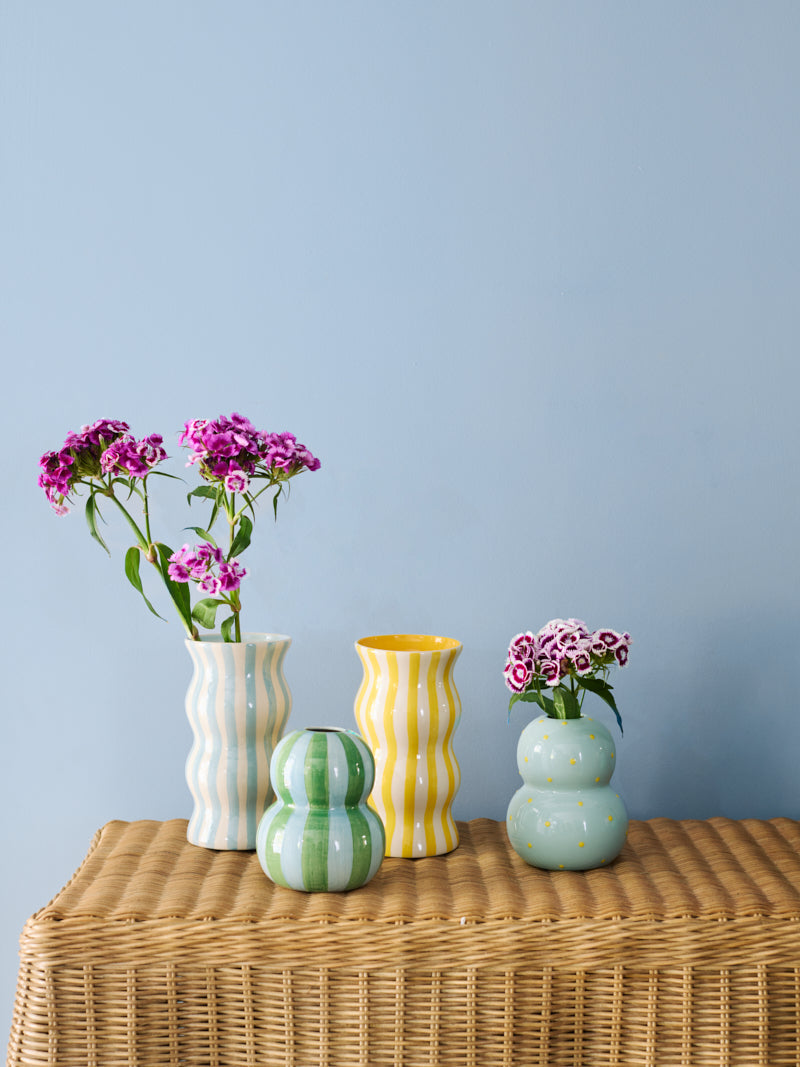 Fonda Vase - Green Blue Stripe