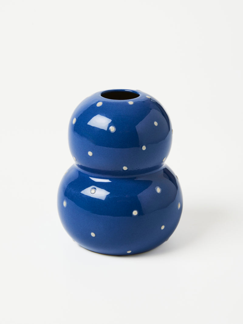 Fonda Vase - Navy Dotty