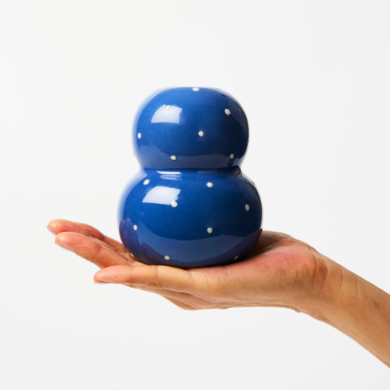 Fonda Vase - Navy Dotty