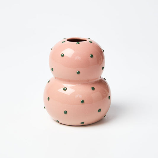 Fonda Vase - Pink Green Dotty