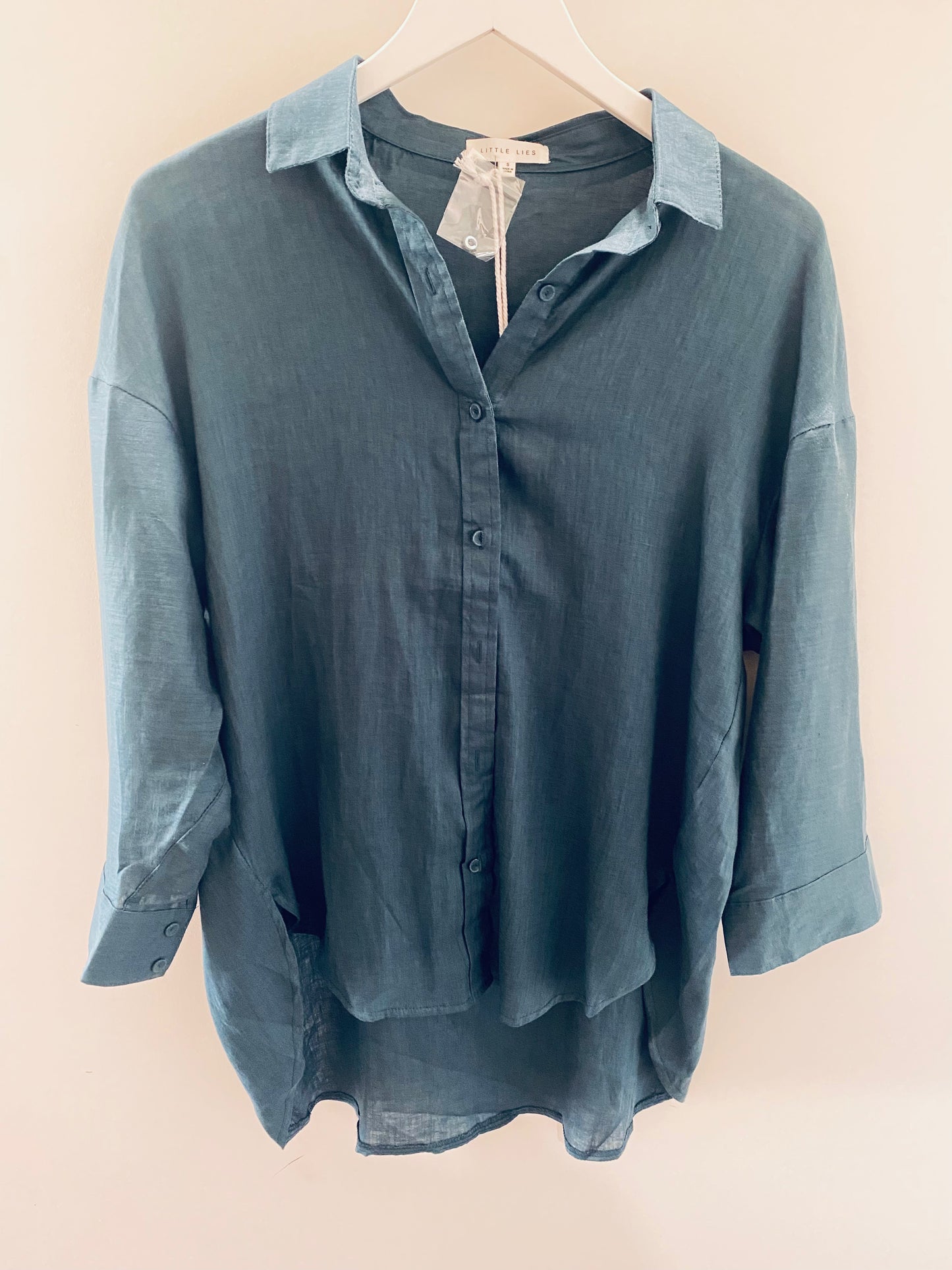 Boyfriend Linen Shirt - Teal