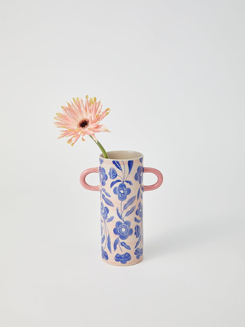Griffe Bud Vase - Blue Floral