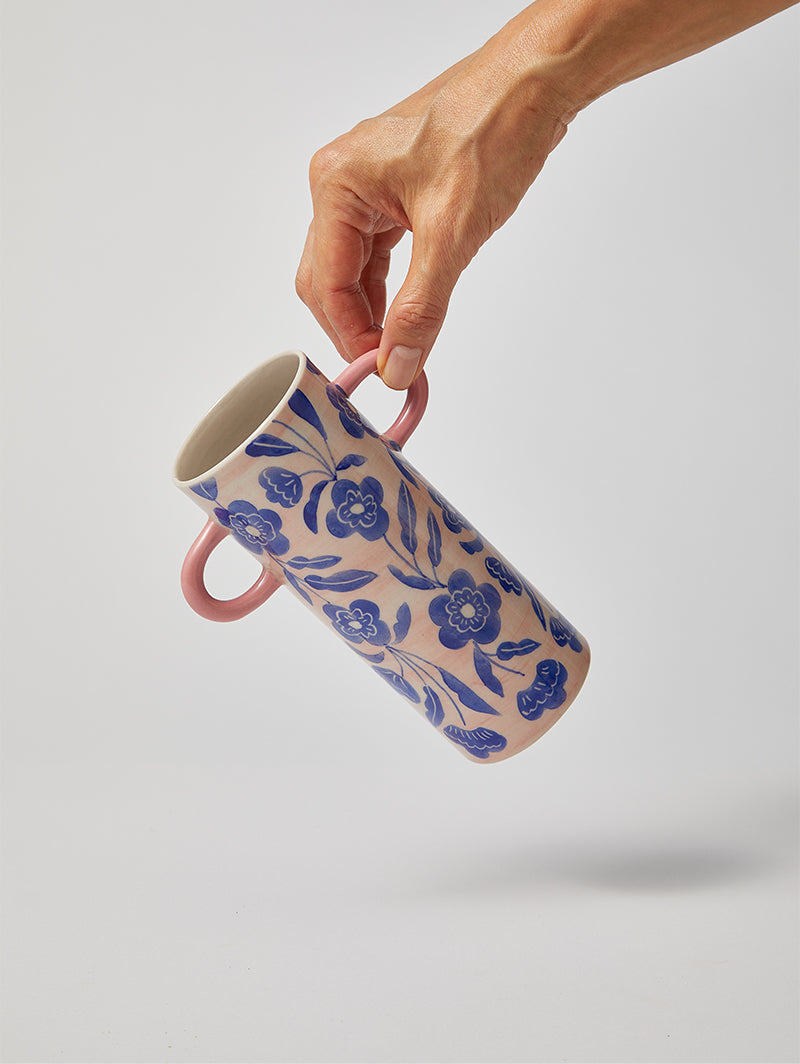 Griffe Bud Vase - Blue Floral