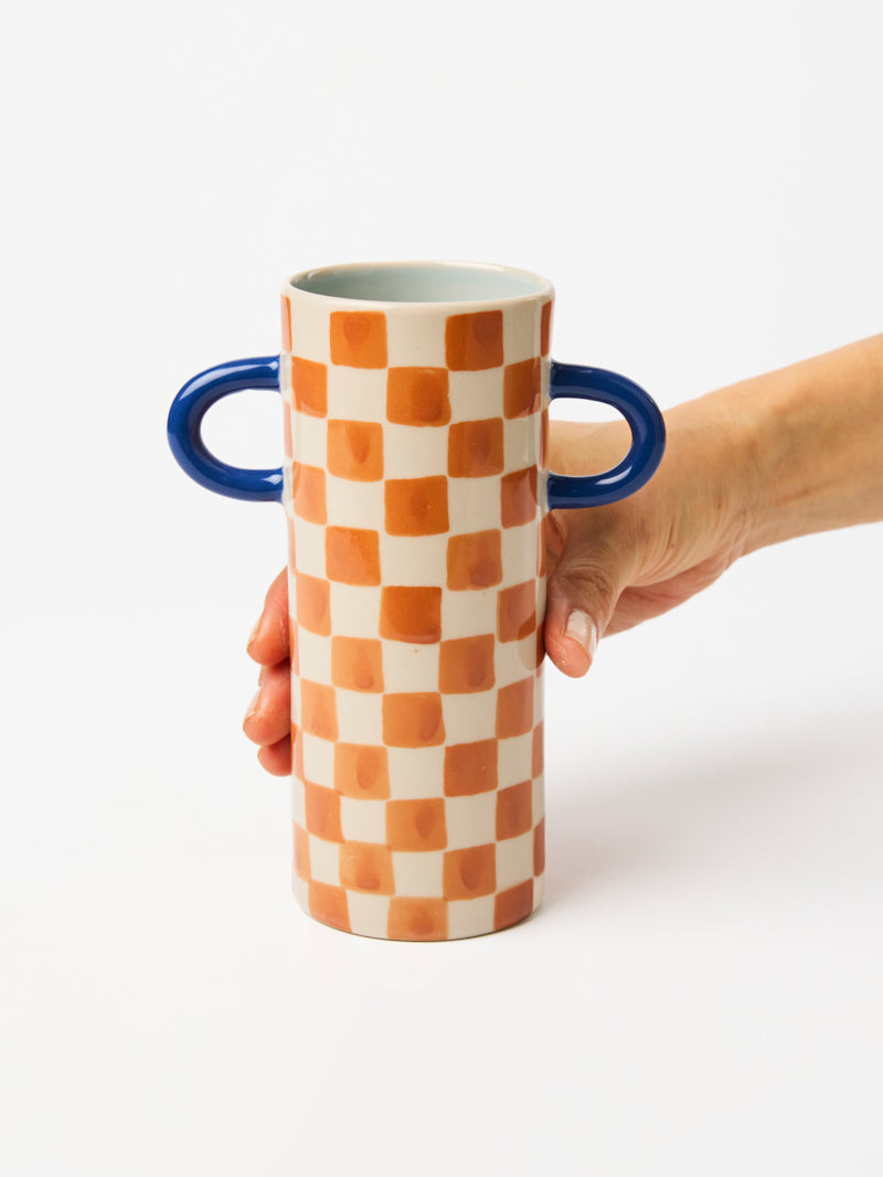 Griffe Bud Vase - Tan Check