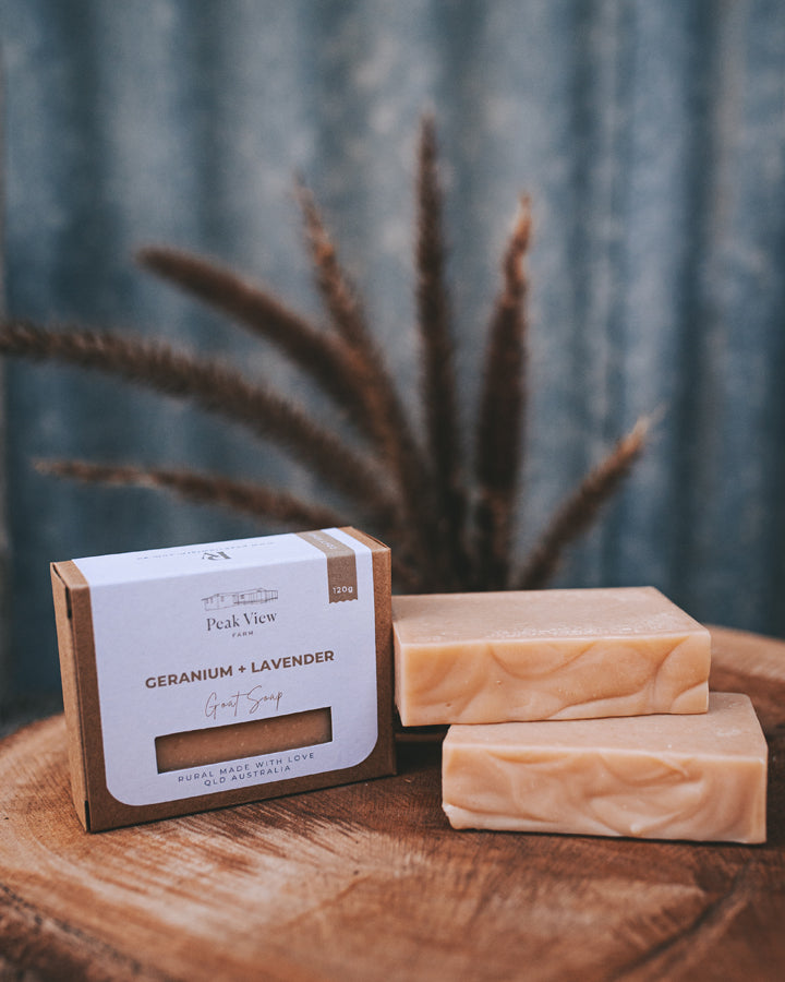Goat Milk Soap - Geranium + Lavender - 120g